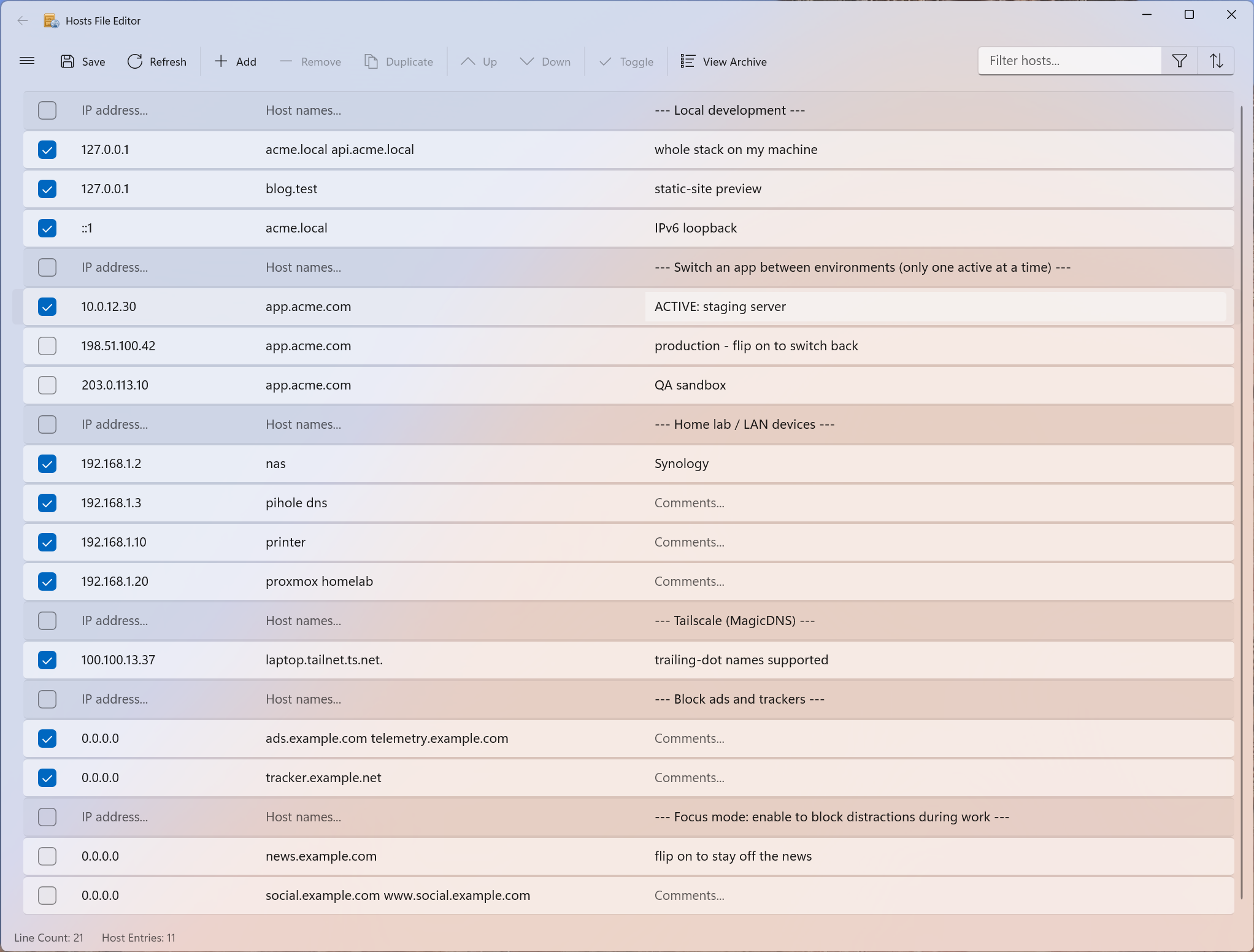 Hosts File Editor Ekran Goruntusu