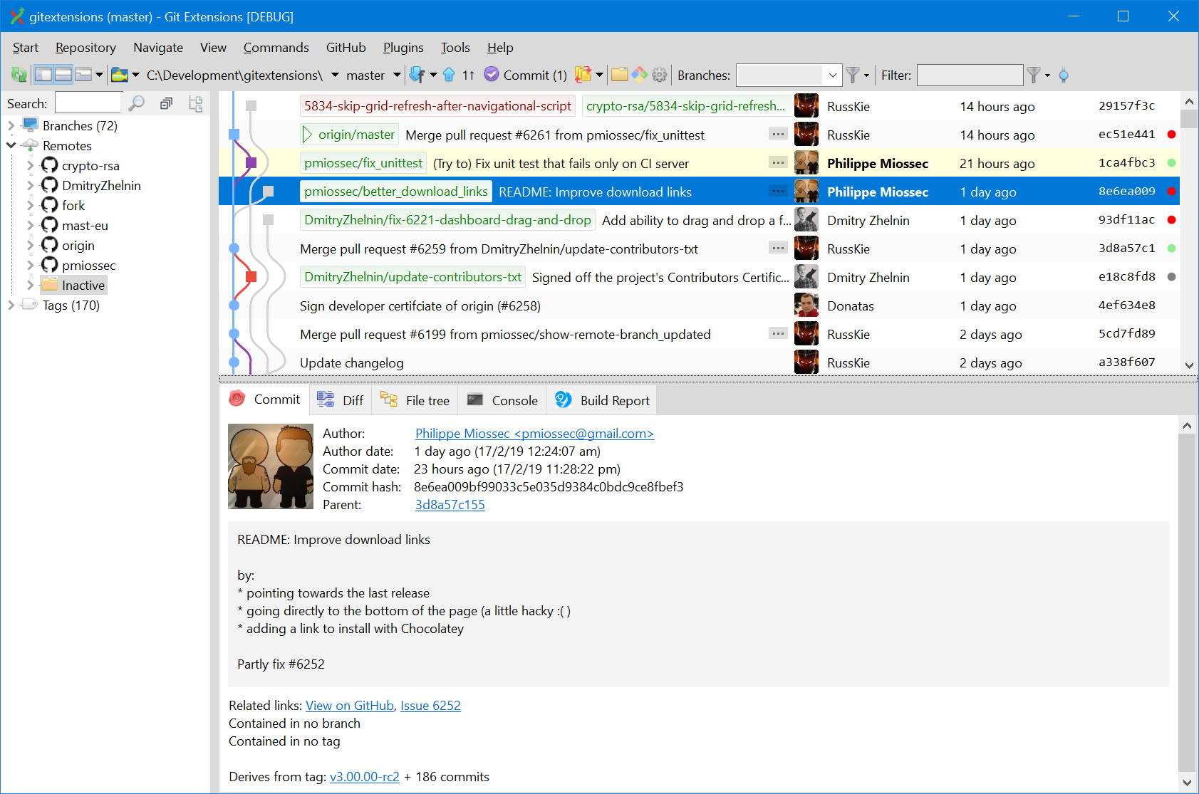 Git Extensions Ekran Goruntusu
