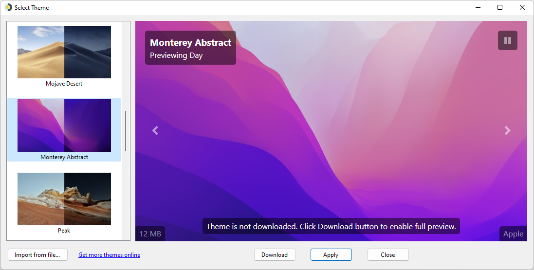 WinDynamicDesktop Ekran Goruntusu