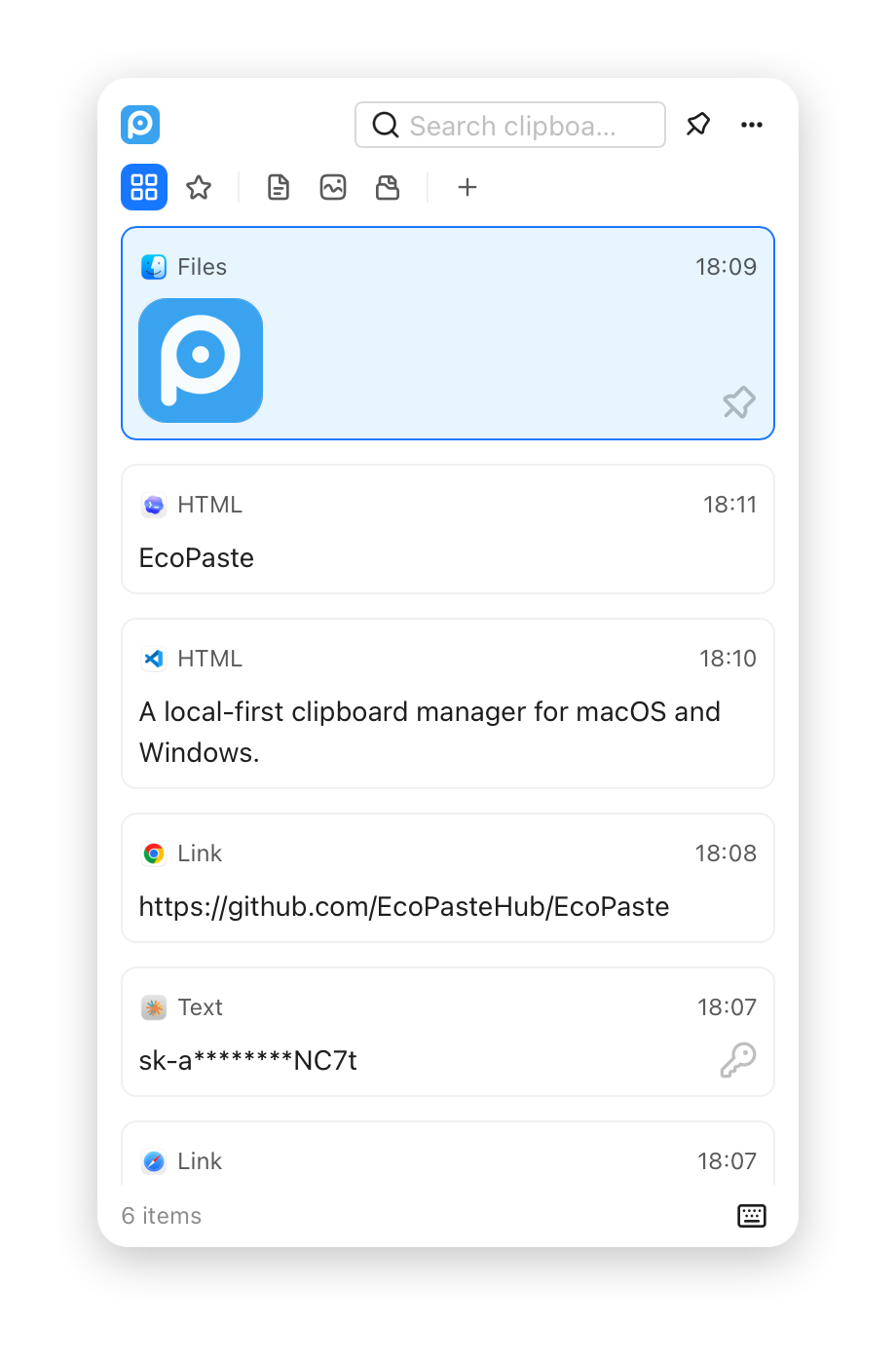 EcoPaste Ekran Goruntusu