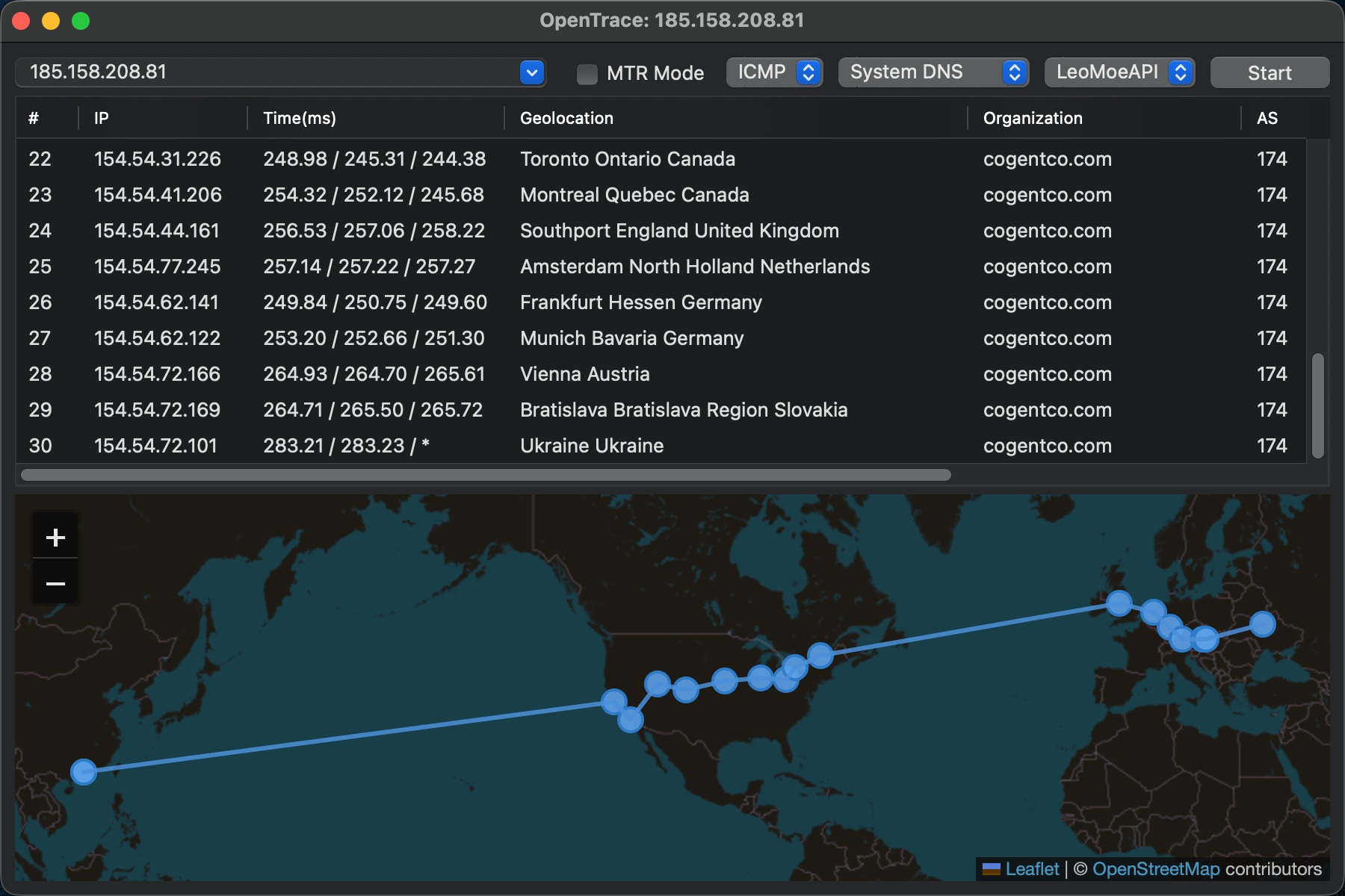 OpenTrace Ekran Goruntusu