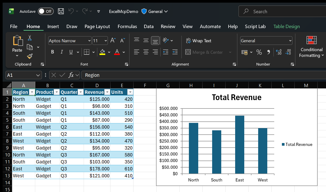Mcp Server Excel Ekran Goruntusu