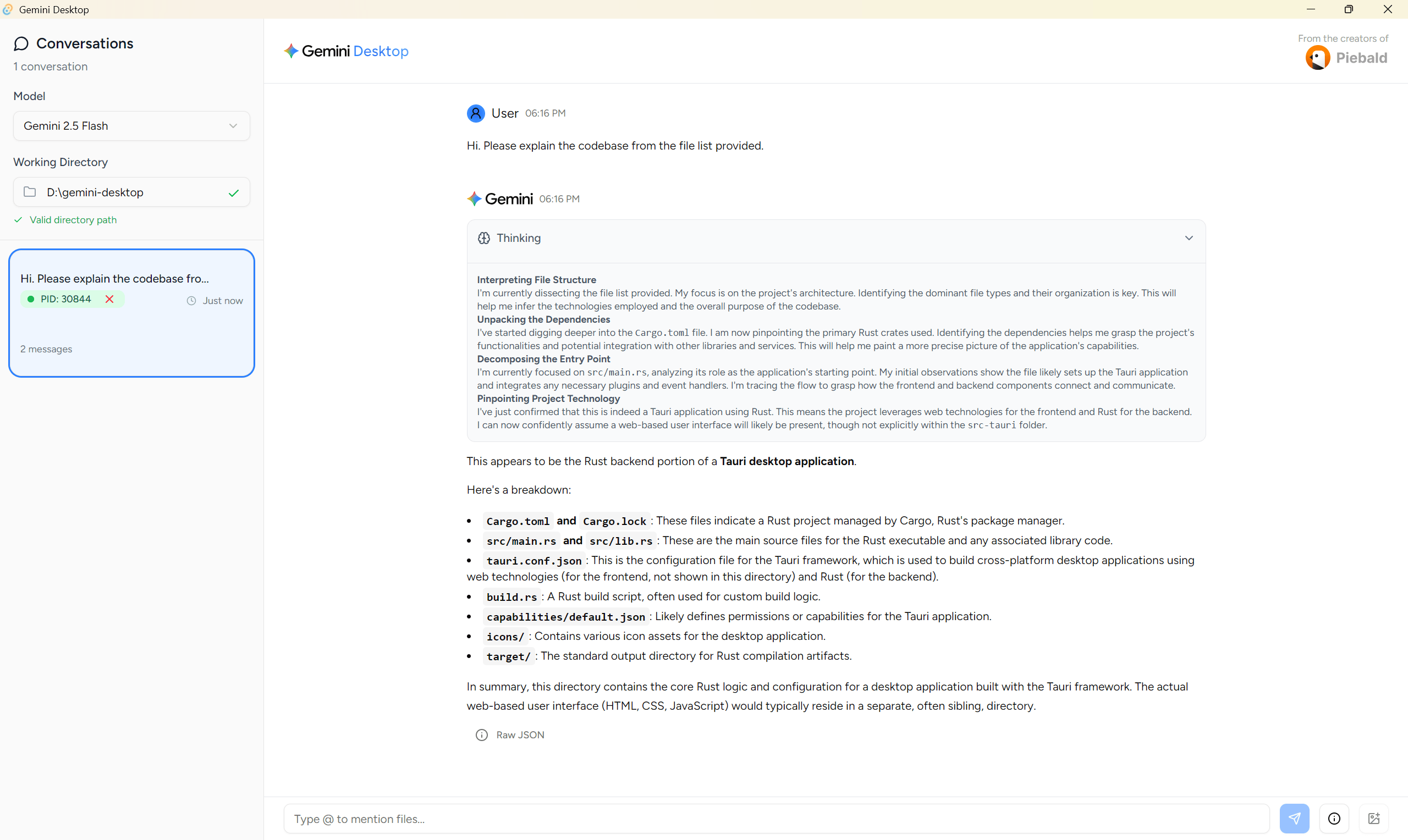 Gemini Cli Desktop Ekran Goruntusu
