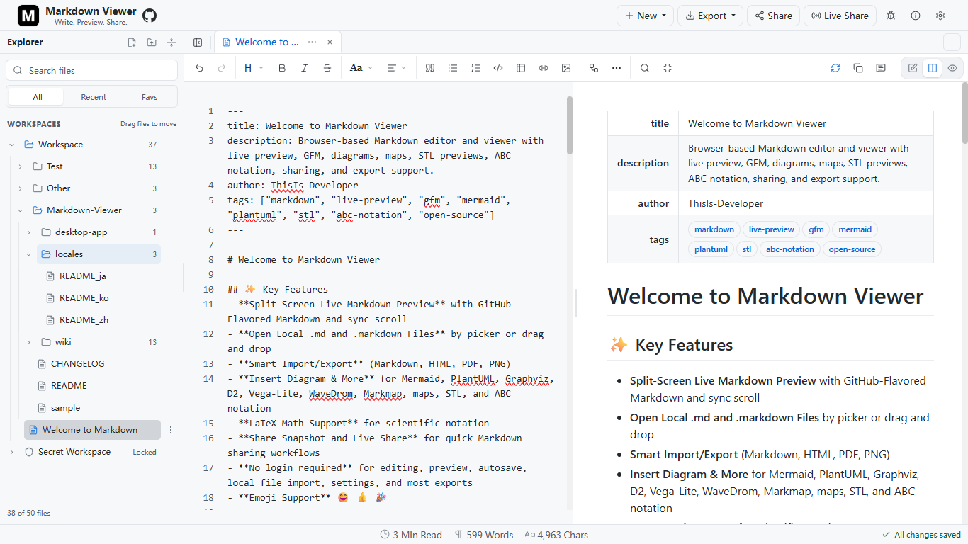 Markdown Viewer Ekran Goruntusu