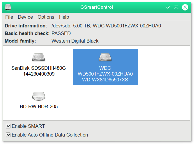 GSmartControl Ekran Goruntusu