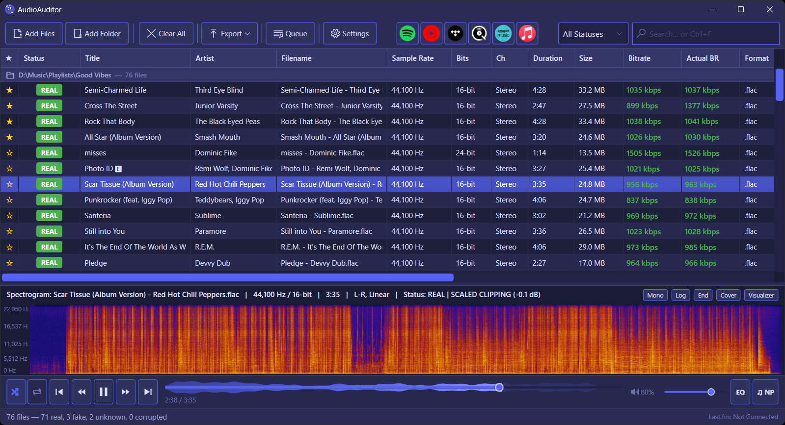 Audio Auditor Ekran Goruntusu