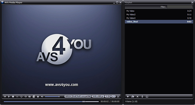 AVS Media Player Ekran Goruntusu