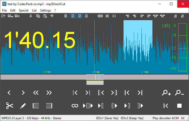 mp3DirectCut Ekran Goruntusu