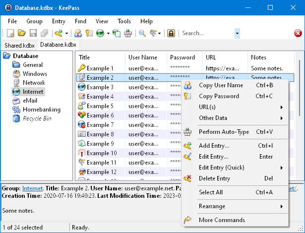 KeePass Ekran Goruntusu