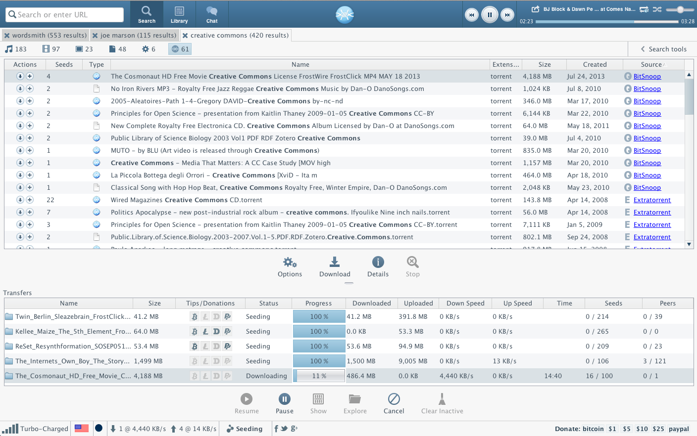 FrostWire Ekran Goruntusu