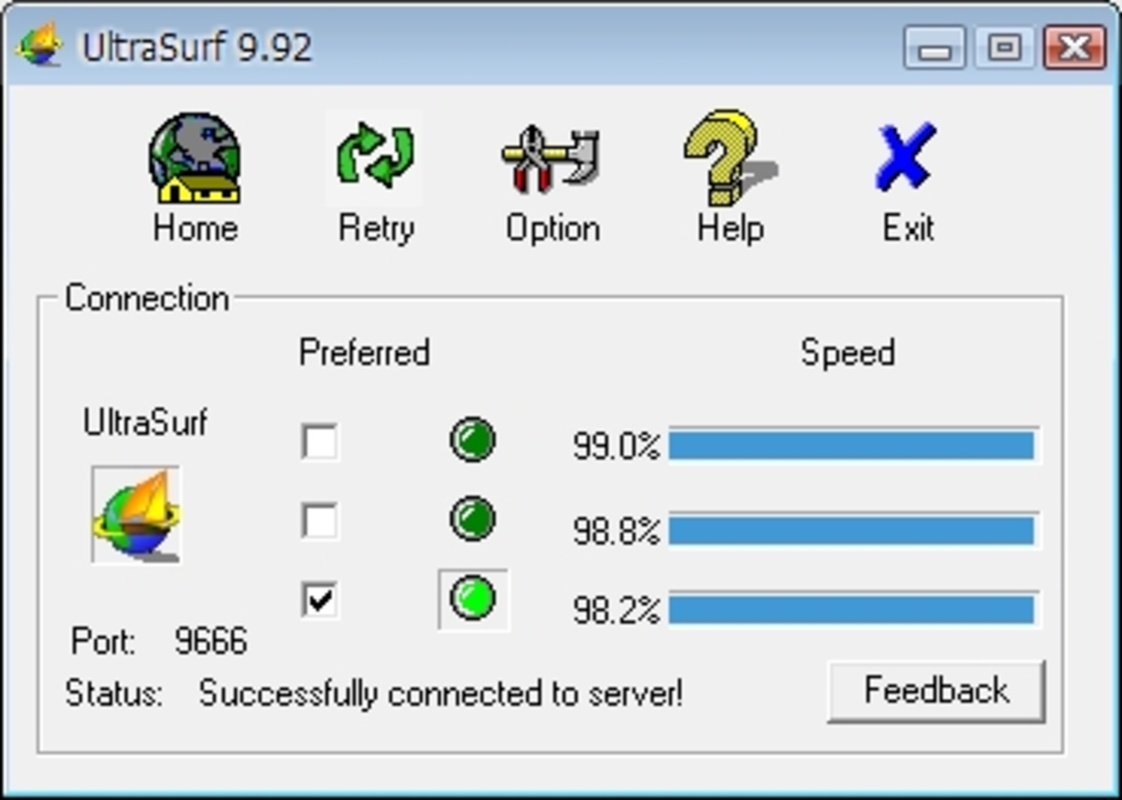 UltraSurf Ekran Goruntusu