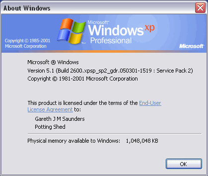Windows XP Service Pack 2 Ekran Goruntusu