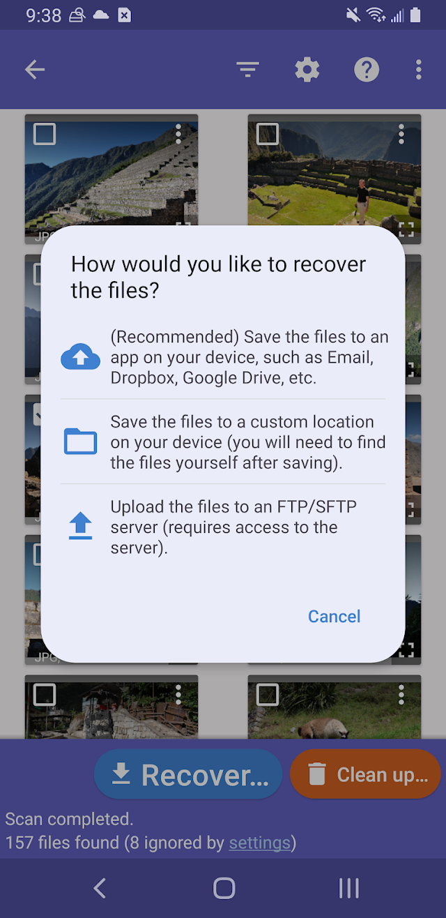 DiskDigger photo/file recovery Resimleri