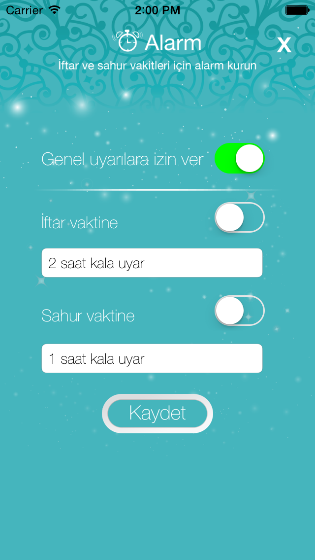 Vestel Mobil İmsakiye Resimleri