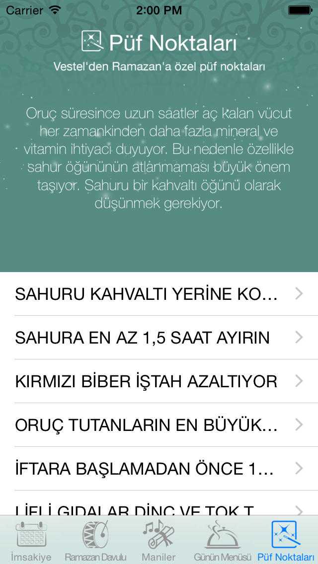Vestel Mobil İmsakiye Resimleri