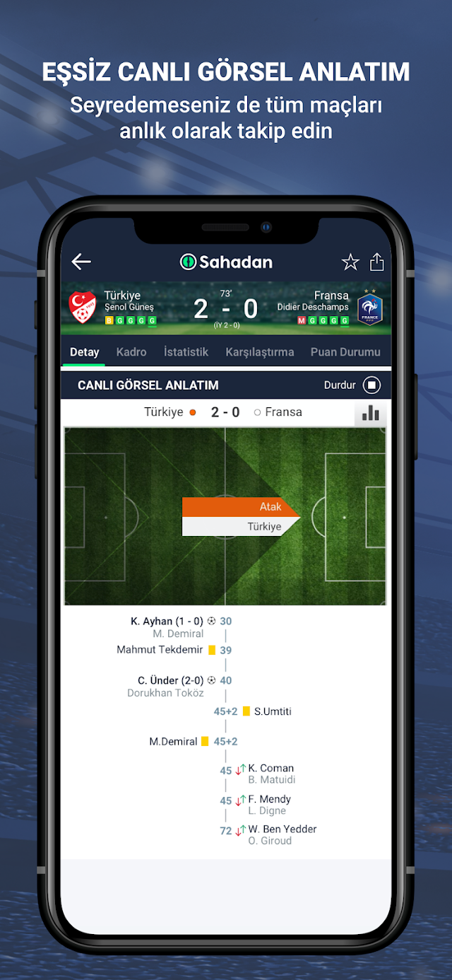 Sahadan - Hızlı Canlı Skor Resimleri
