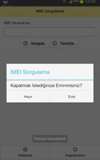 IMEI Sorgulama Resimleri