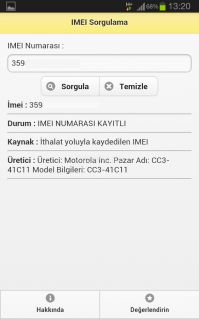 IMEI Sorgulama Resimleri