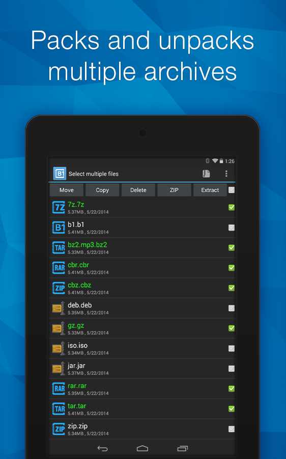 B1 Archiver zip rar unzip Resimleri