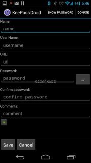 KeePassDroid Resimleri