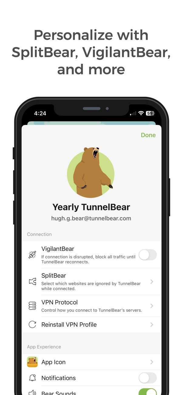 TunnelBear: Secure VPN & Wifi Resimleri