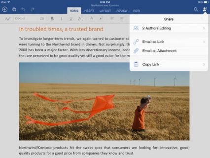iPad iin Microsoft Word Resimleri