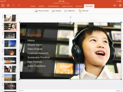 iPad iin Microsoft PowerPoint Resimleri