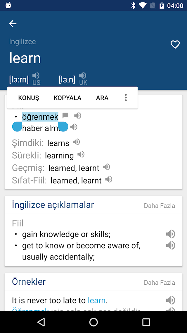 İngilizce Türkçe Sözlük Resimleri
