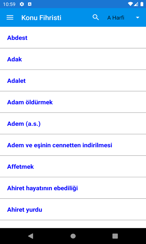 Kur'an-� Kerim Konu Fihristi Resimleri