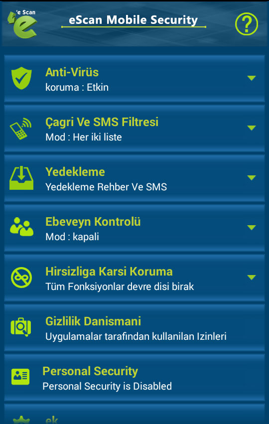 eScan Mobil G�venlik Resimleri