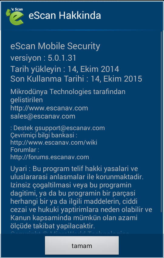 eScan Mobil G�venlik Resimleri