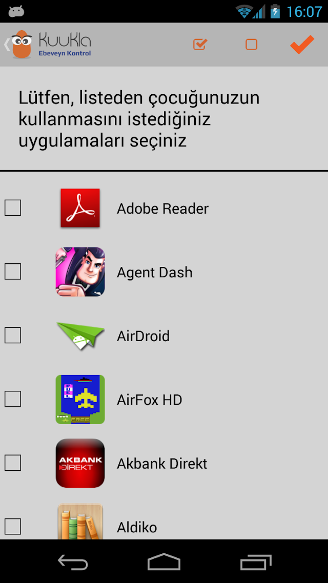 KuuKla Ebeveyn Kontrol Resimleri