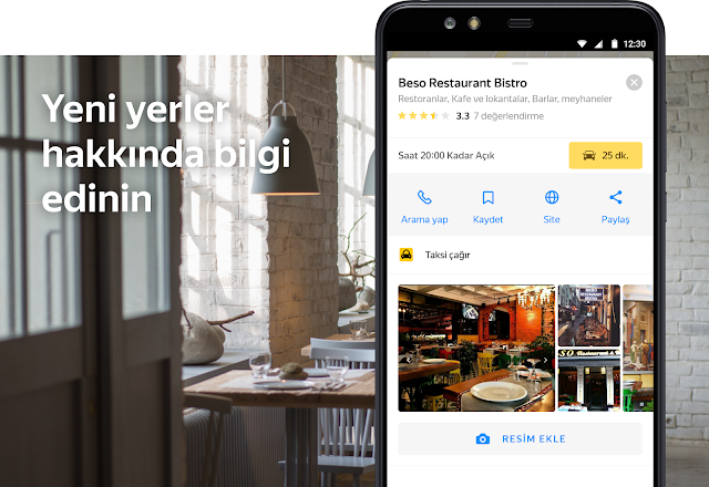 Yandex Maps ve Navigasyon Resimleri
