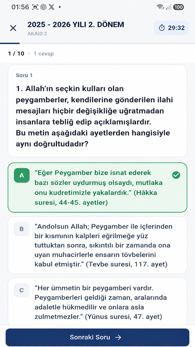 Açık Lise Test Çöz Resimleri