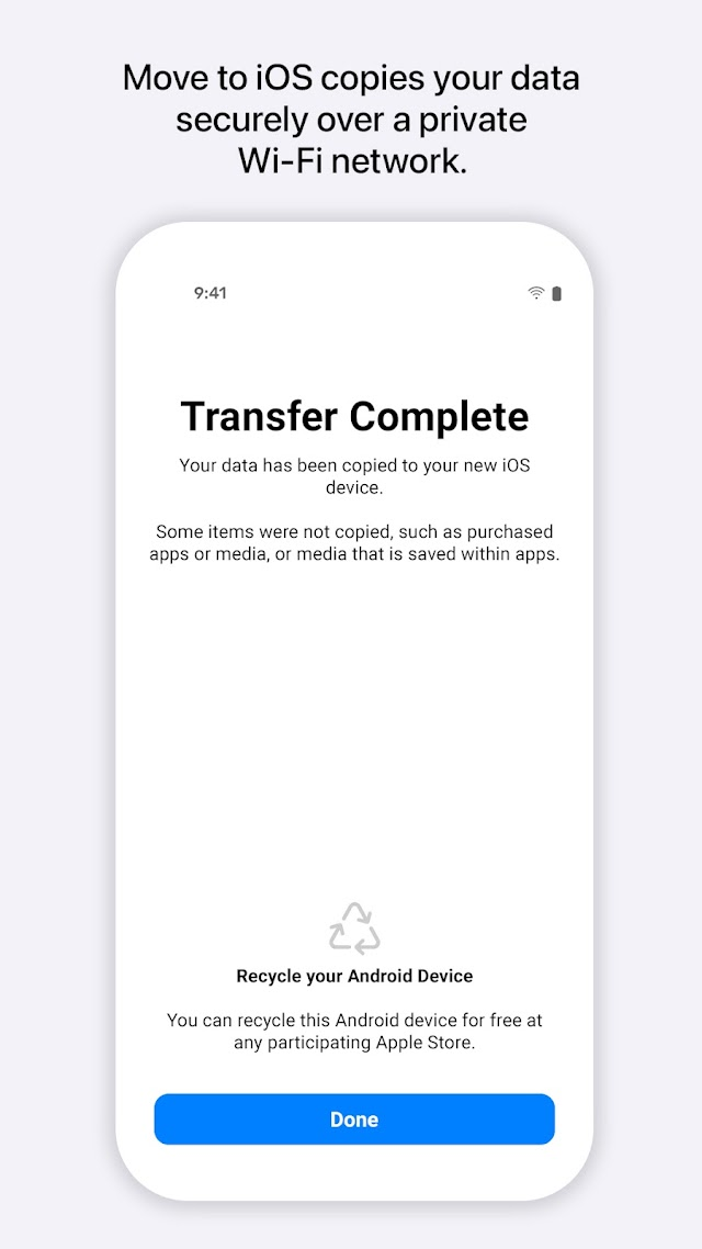 Android'den iOS'a Geçiş Uygulaması Resimleri