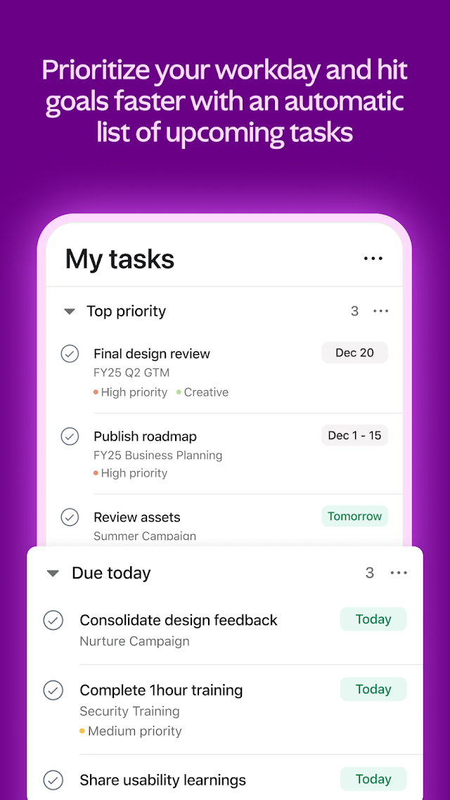 Asana: Work Management Resimleri