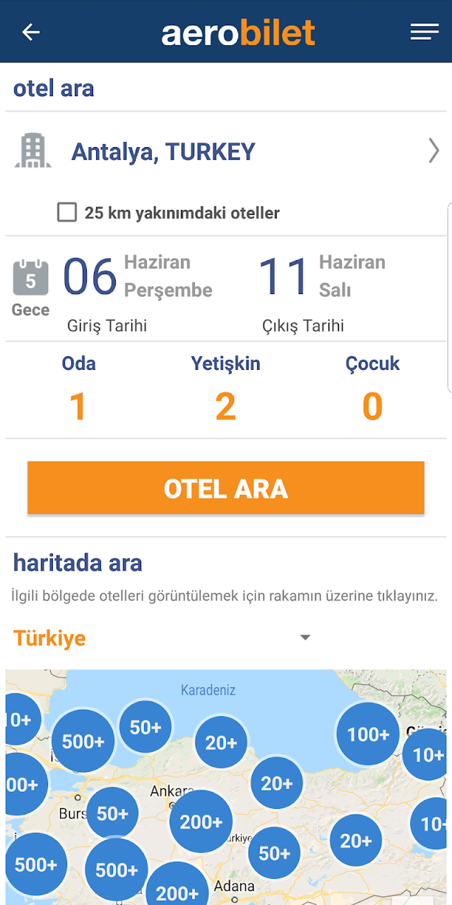 Aerobilet - U�ak bileti, Otel, Resimleri