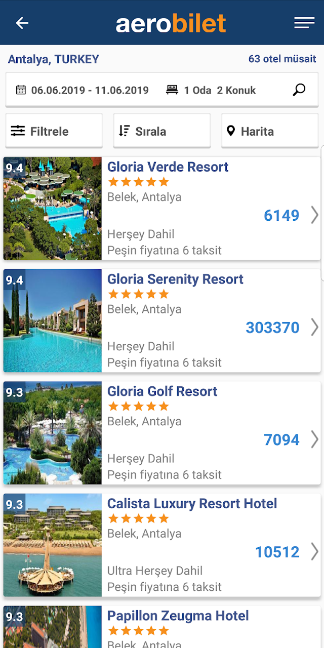 Aerobilet - U�ak bileti, Otel, Resimleri