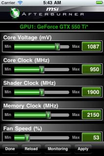 MSI Afterburner APP Resimleri