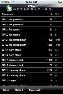 MSI Afterburner APP Resimleri