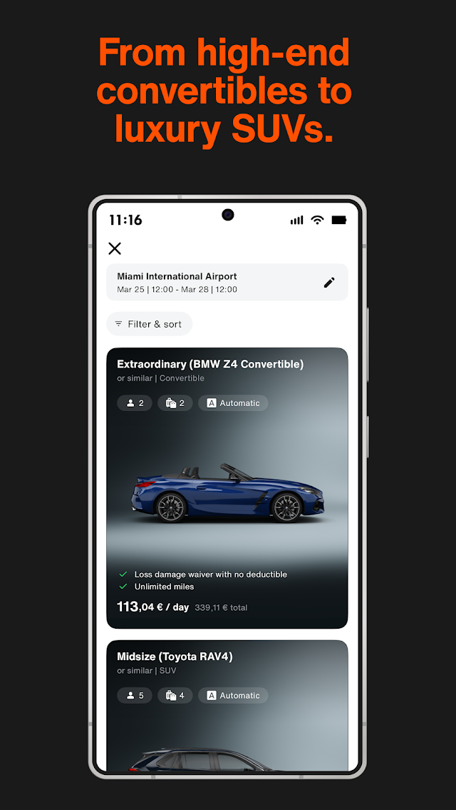 SIXT rent. share. ride. plus. Resimleri