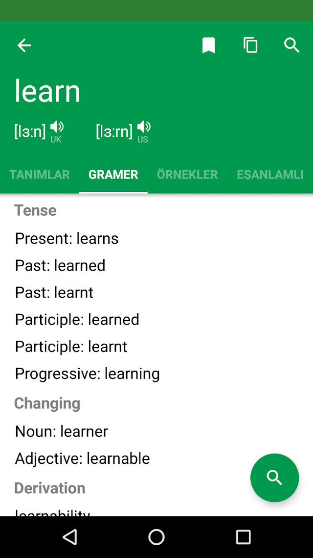 İngilizce Türkçe Sözlük Resimleri