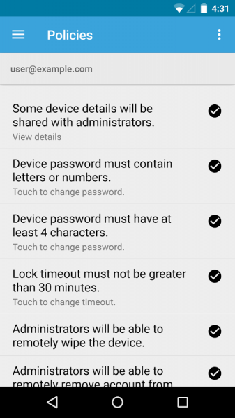 remove outlook device policy android remove outlook device policy android