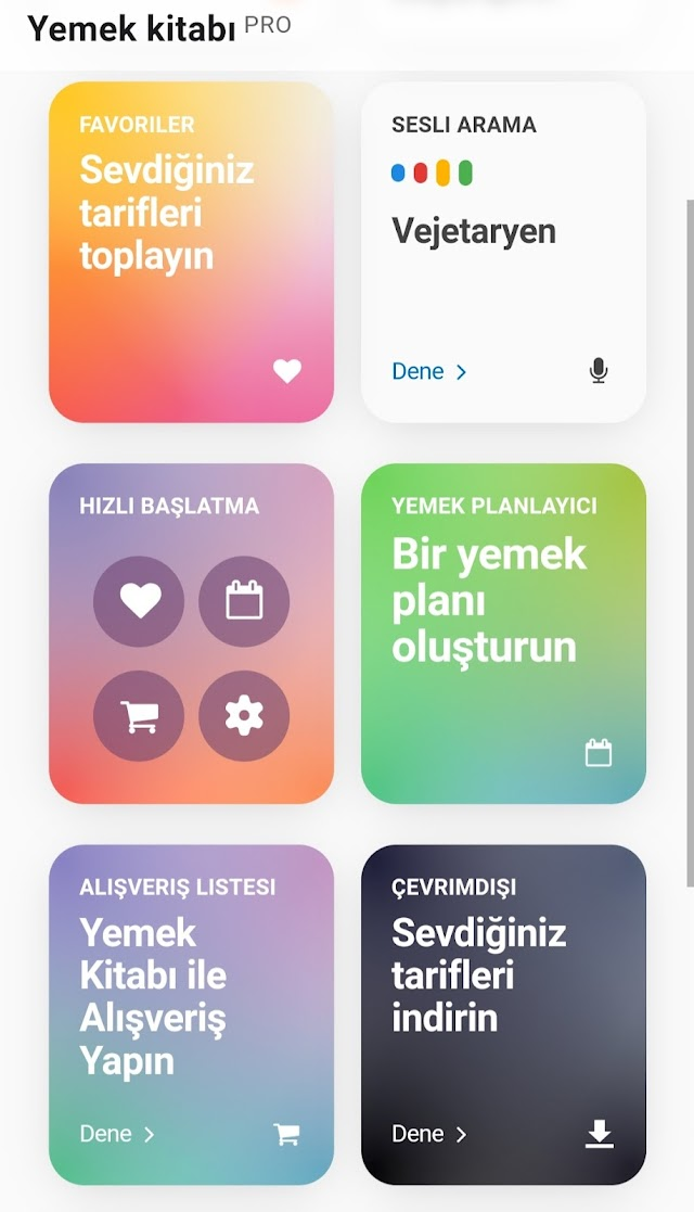 Yemek Tarifleri uygulama Resimleri