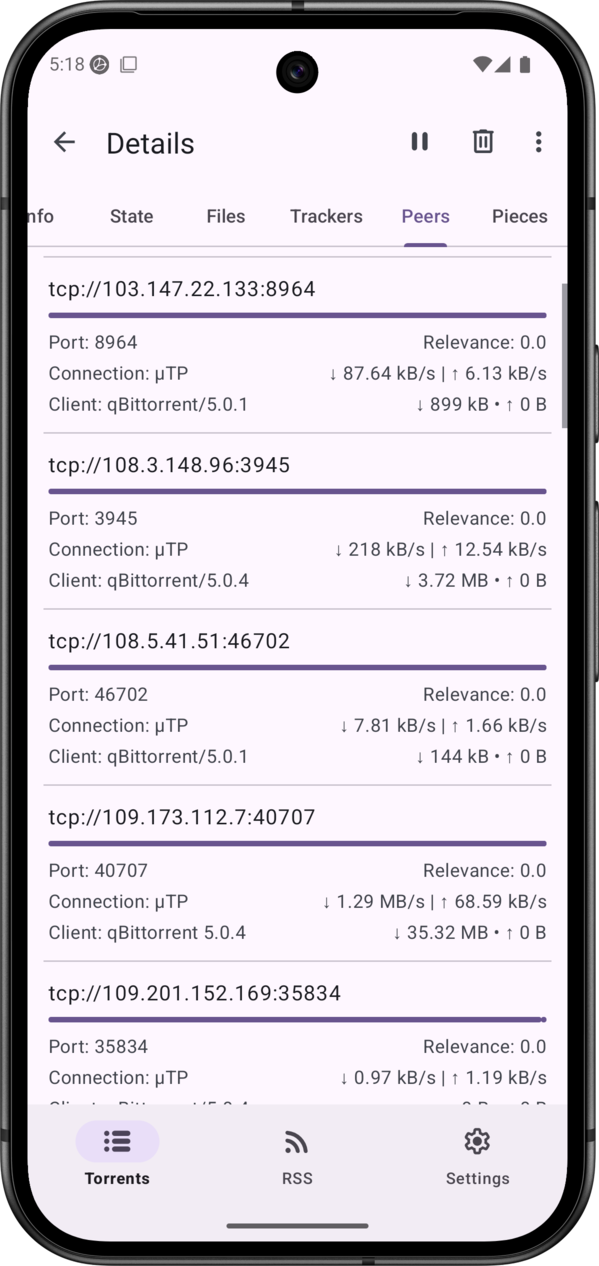 LibreTorrent Resimleri