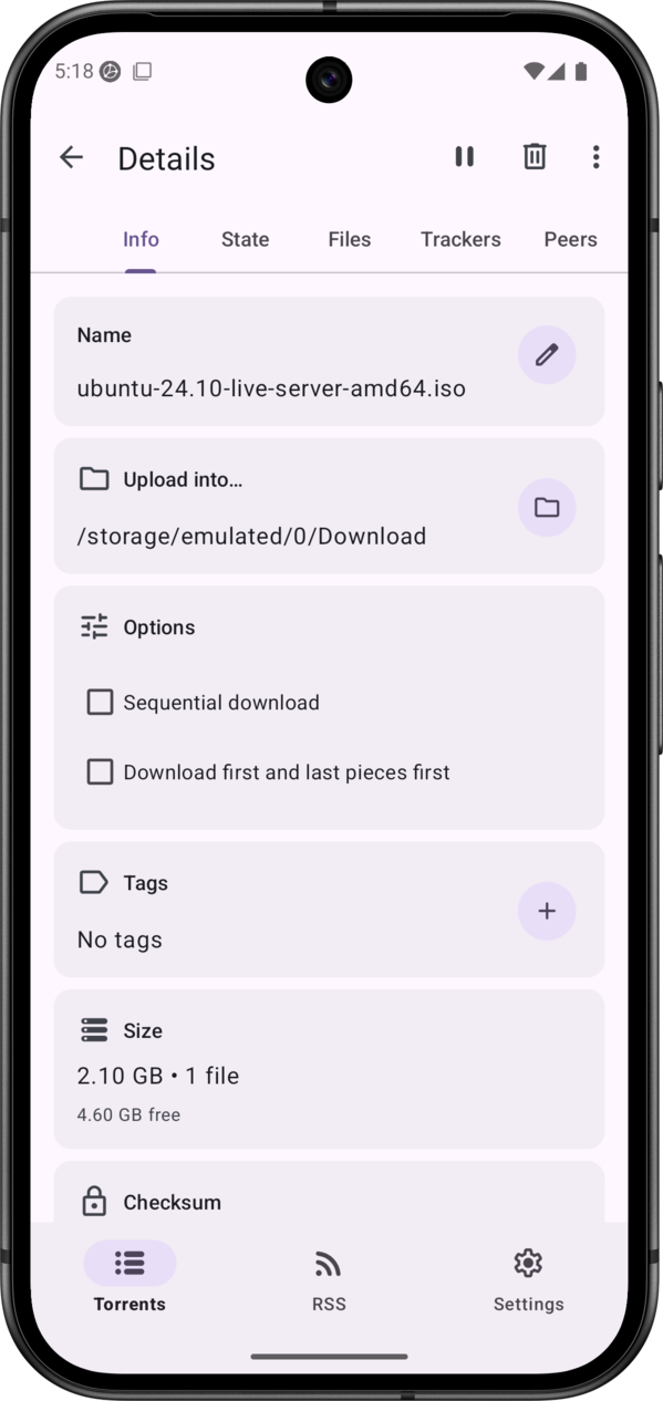 LibreTorrent Resimleri