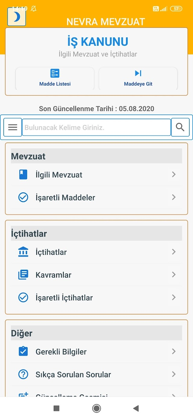 Android için İş Kanunları Uygulaması Resimleri