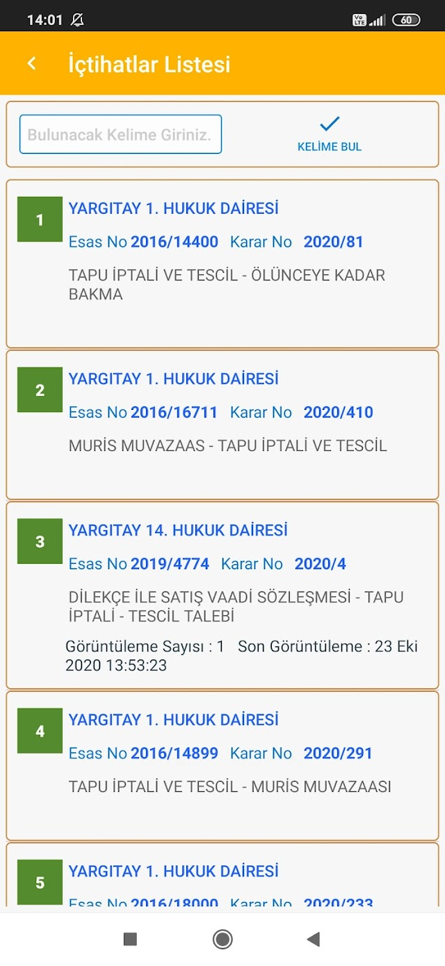 Android için Borçlar Kanunu Uygulaması Resimleri