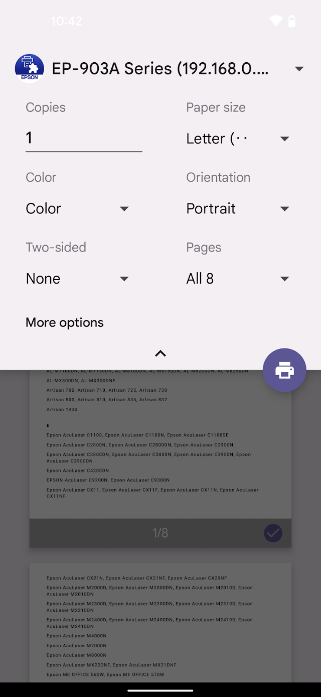 Android için Yazıcı Uygulaması Resimleri