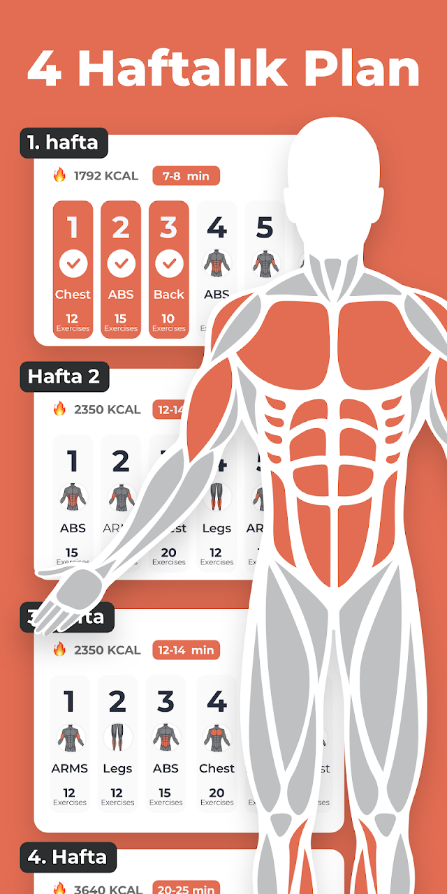 Android için Fitness ve Vücut Geliştirme Uygulaması Resimleri